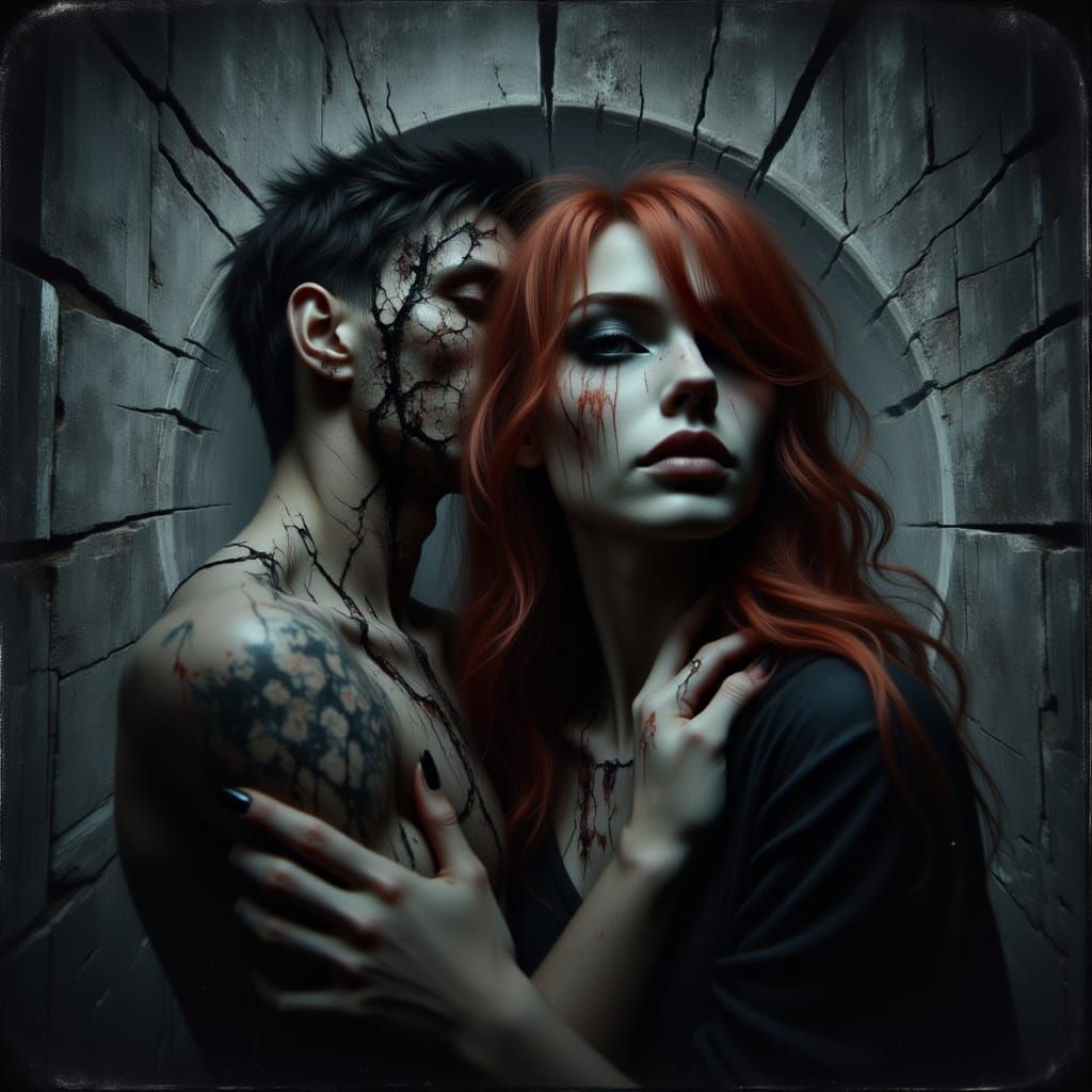 Somber Portrait of a Couple in Digital Art