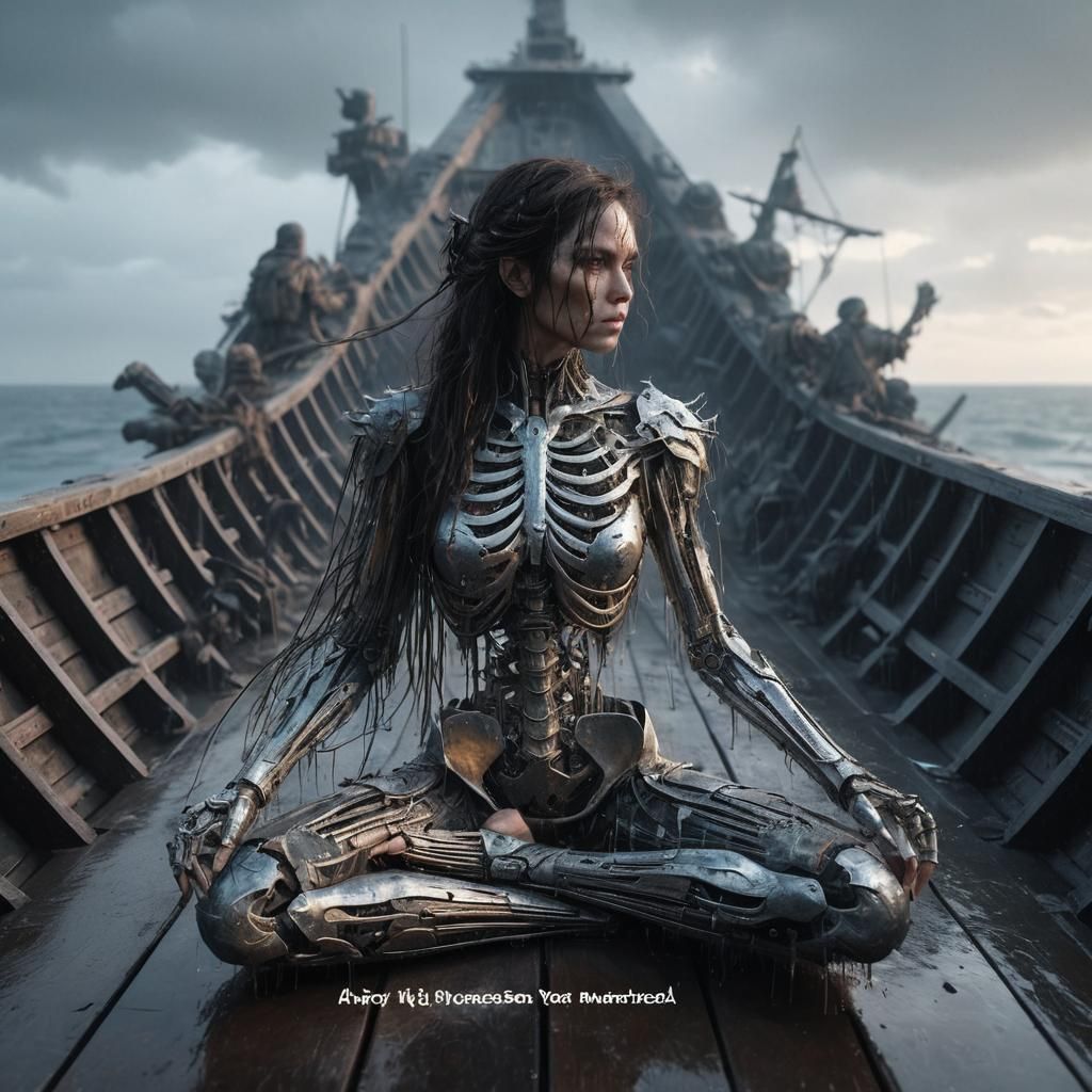 Ghost Warrior on Warship: Detailed Matte Painting