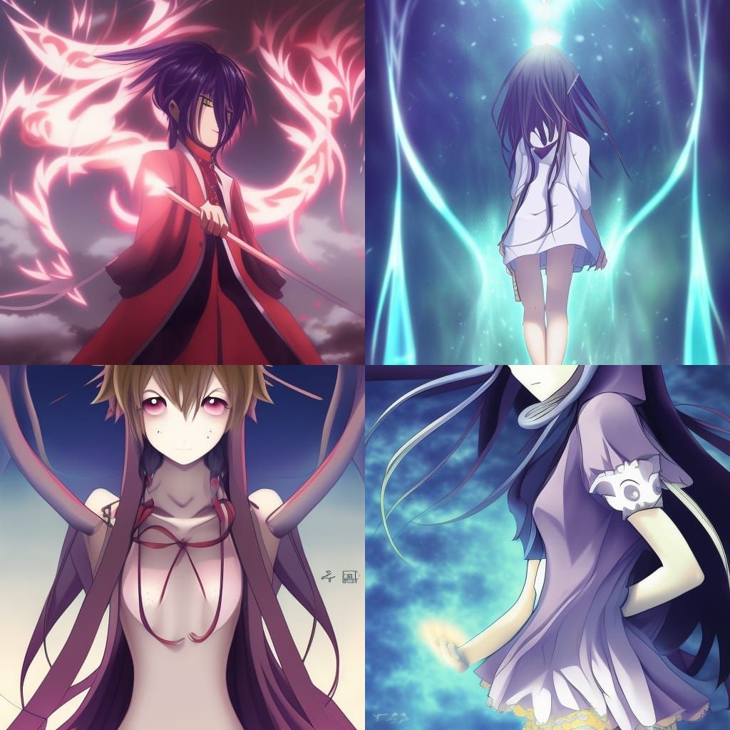 Anime-Style God in Japanese Manga Art