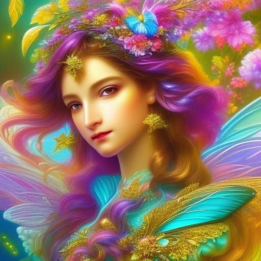 Fairies Dancing in Whimsical Fantasy Oil Painting