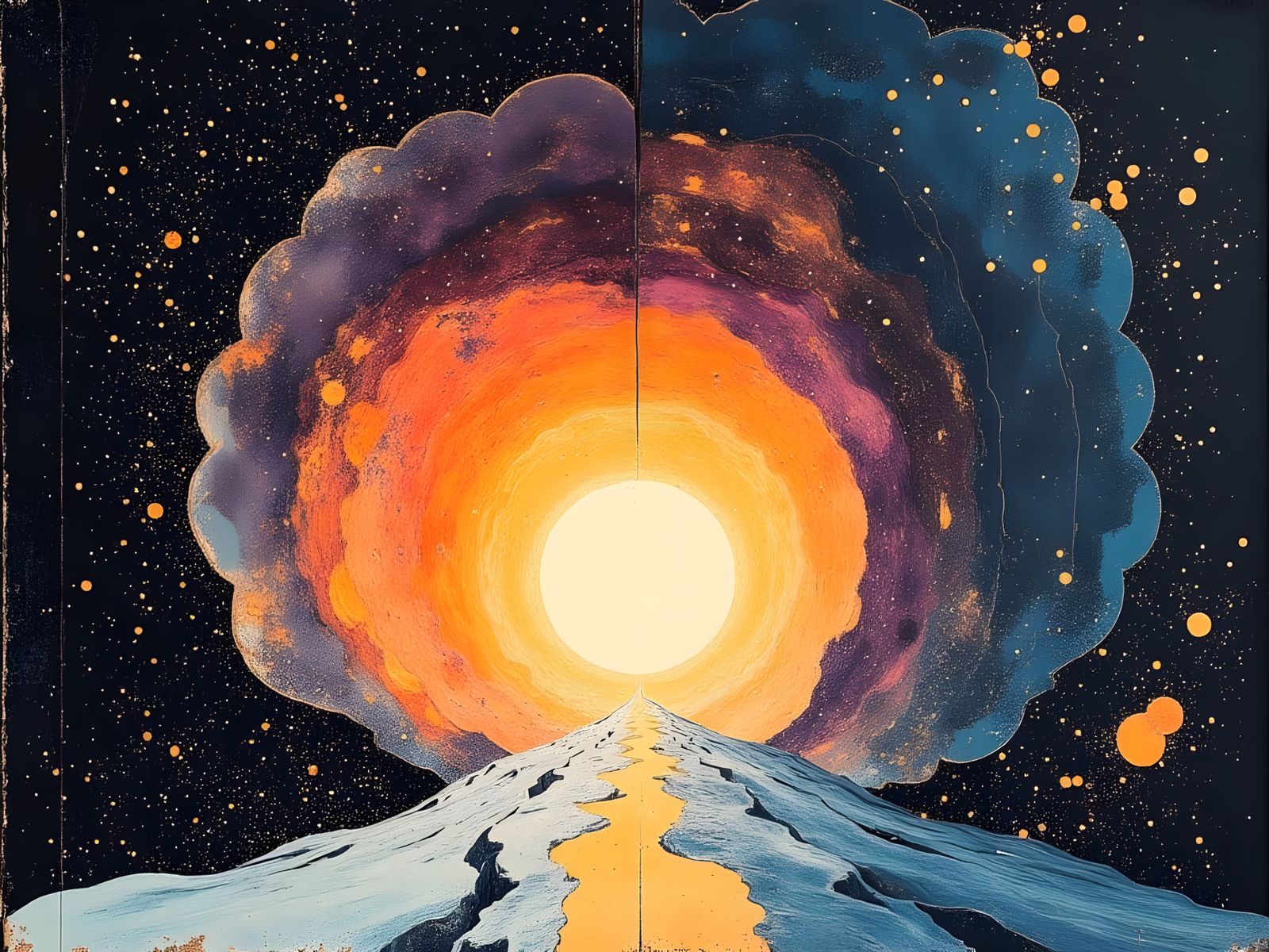 Colossal Wormhole Gateway with Luminous Fractal Light