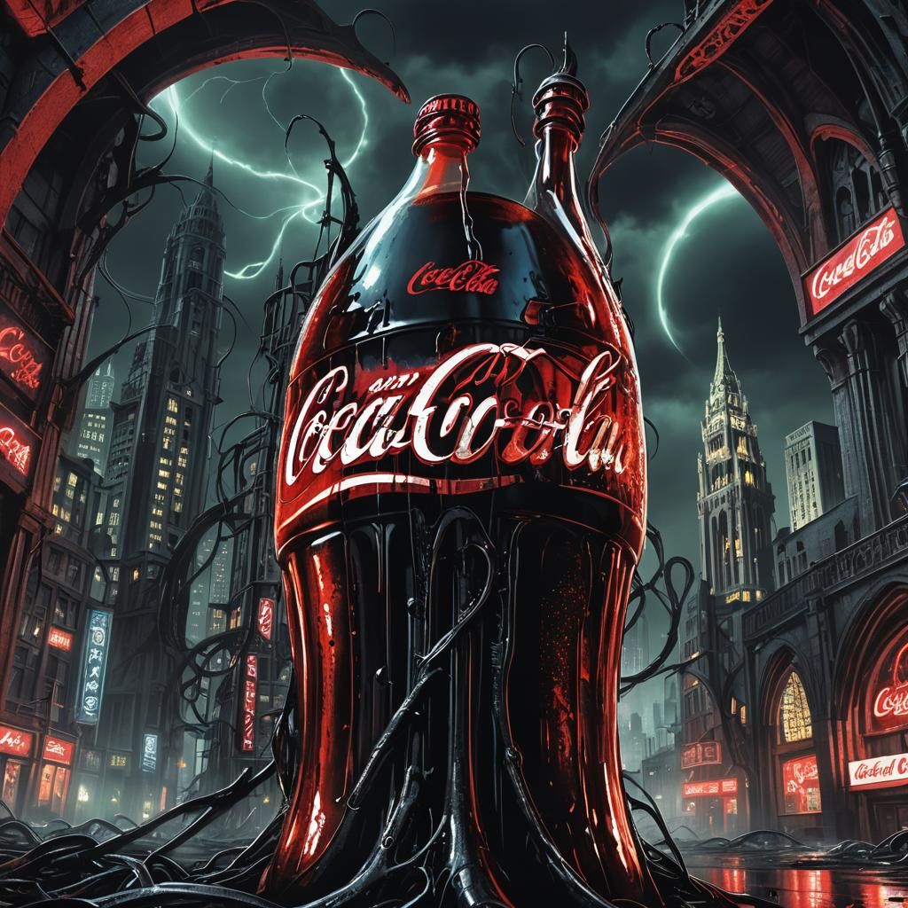 Dystopian Coca-Cola: Dark Surrealism Consumes the City