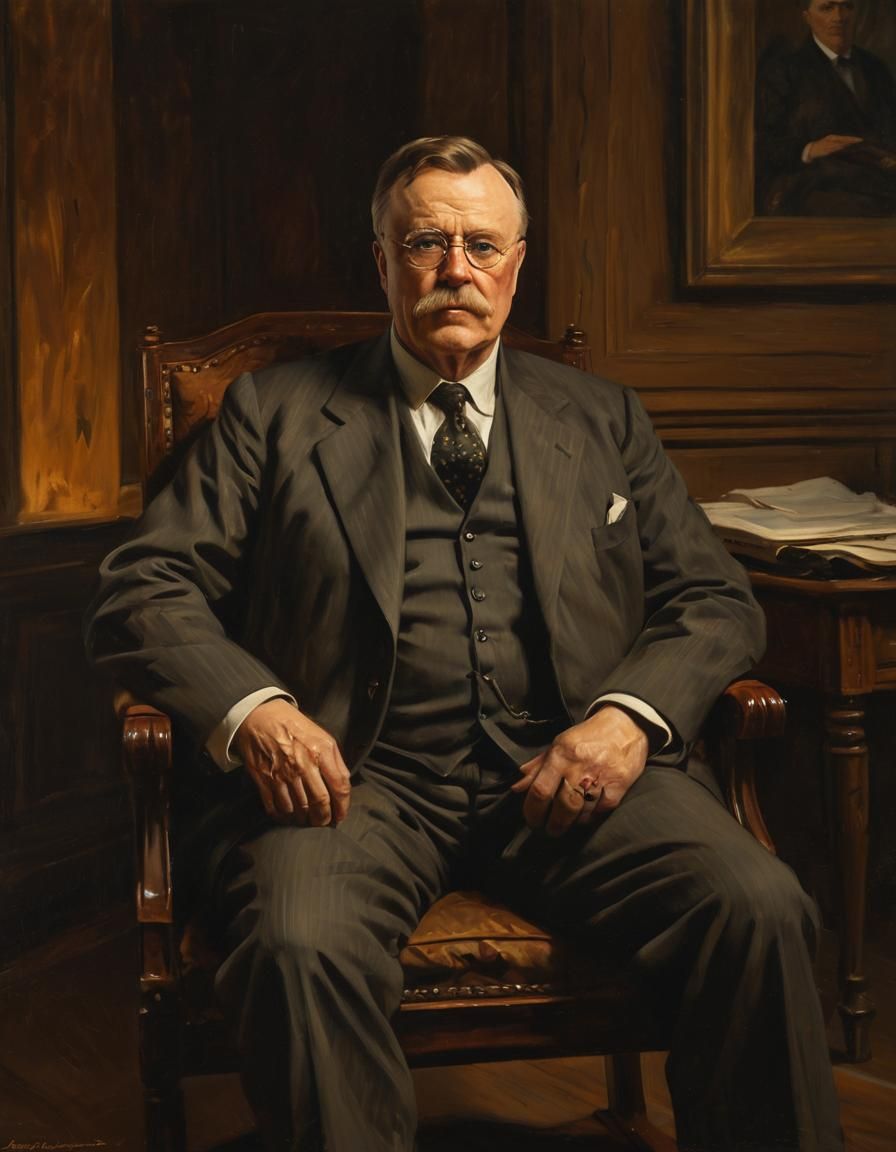Theodore Roosevelt Portrait in John Singer Sargent Style