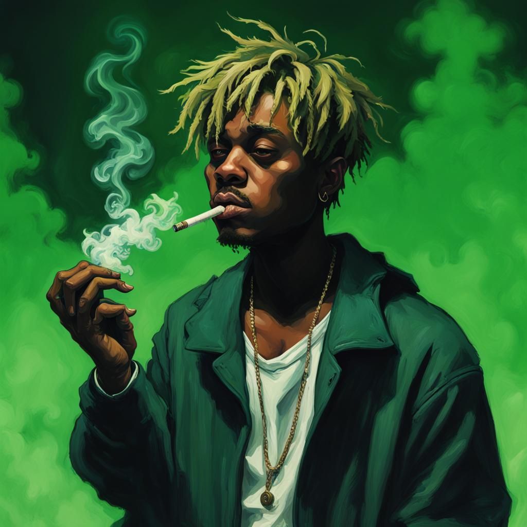Juice WRLD Smoking: Horror Art Style