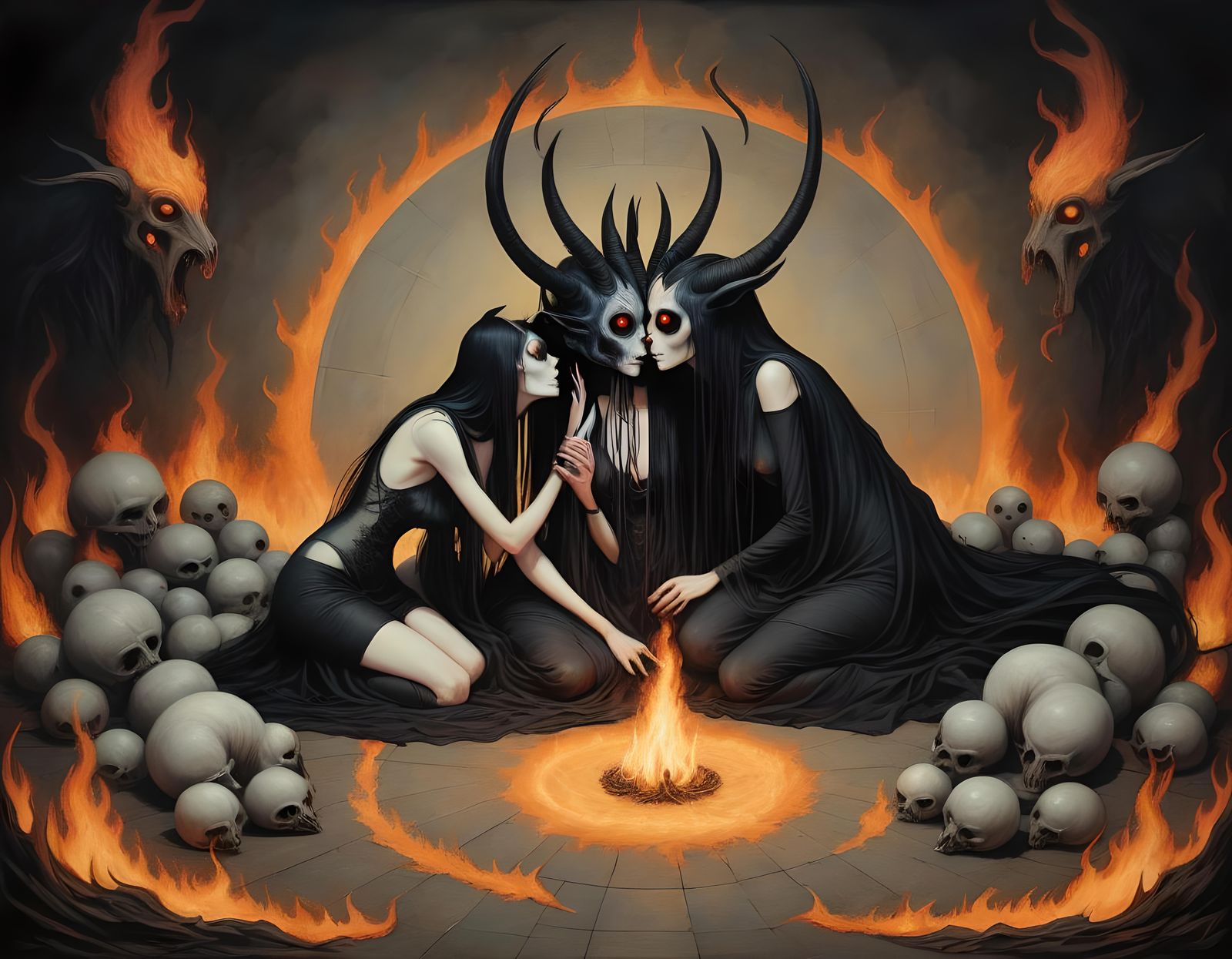 Baphomet Black Mass: Gothic Ritual in Pastel