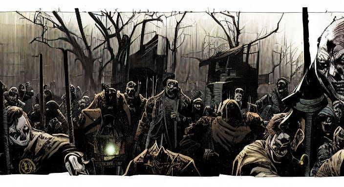 Vampires Harvesting Humans in Graphic Novel Style