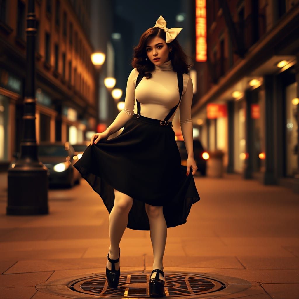 Glamorous Hollywood Siren in Classic Attire