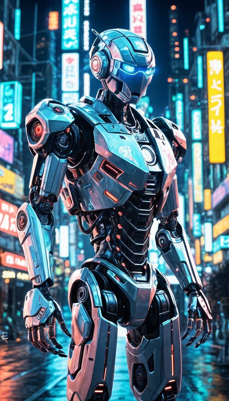 Detailed 3D Anime Robot Concept Art