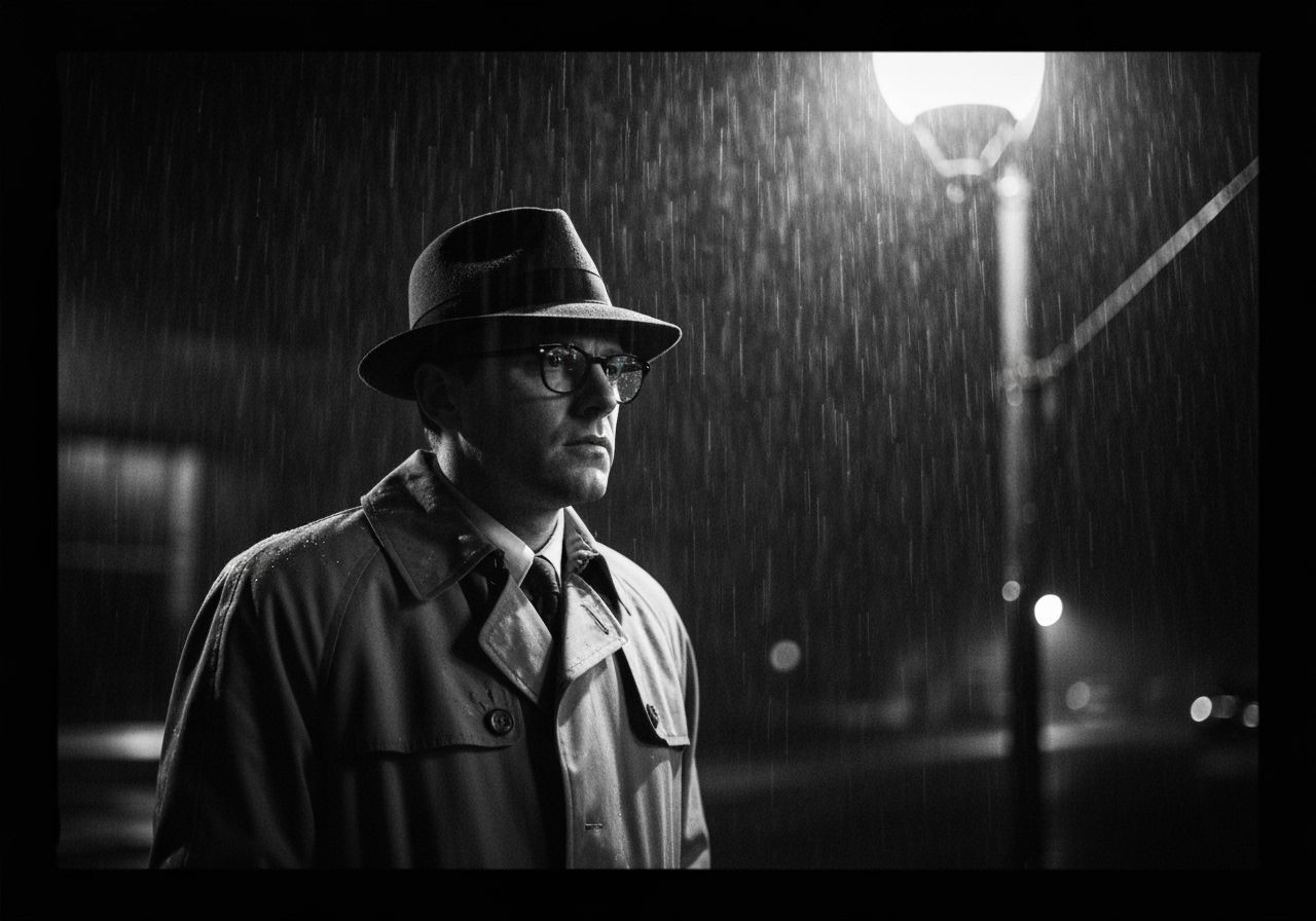 Film Noir, moody, expressionist, black and white film still ...