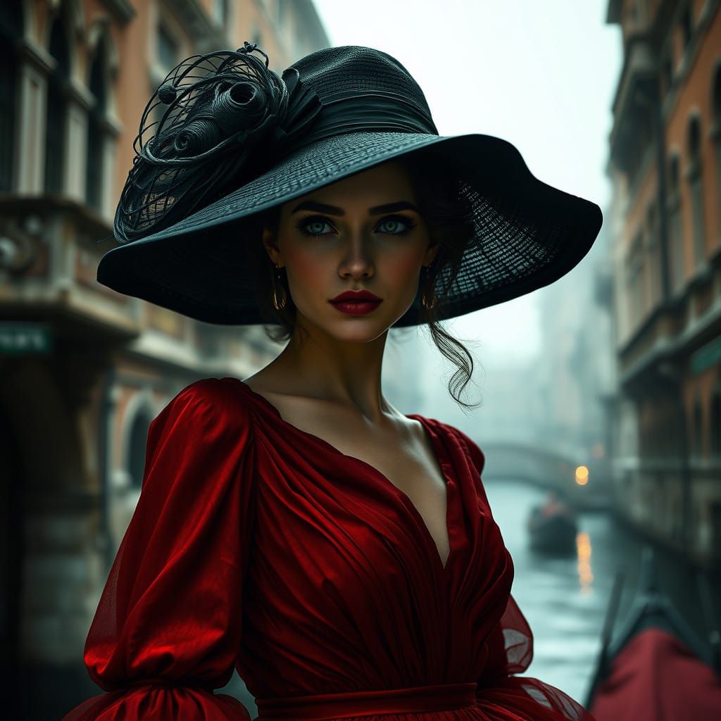 A Dreamlike Vision of Venice in a Rich, Emerald Haze