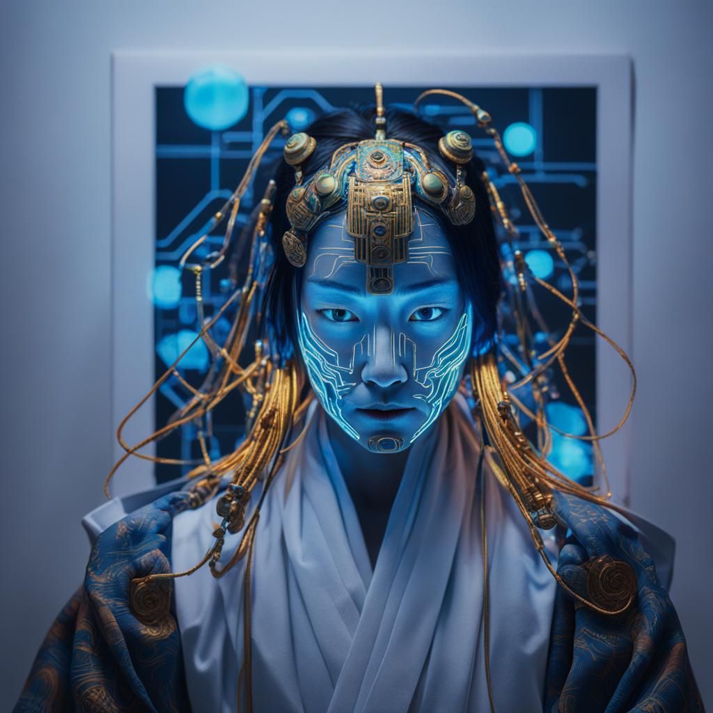 Cyberpunk Shinto Kami Woman Portrait