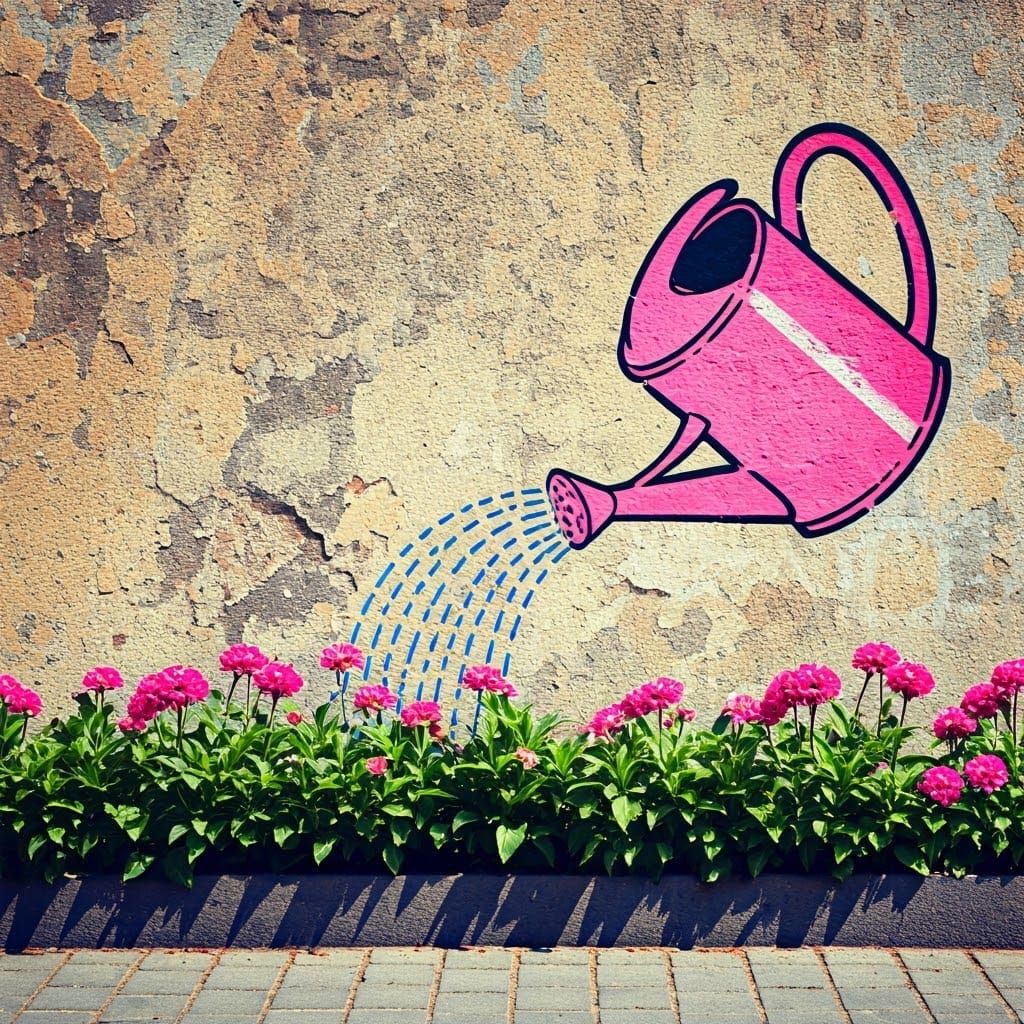 Urban Garden Oasis: Street Art Meets Nature