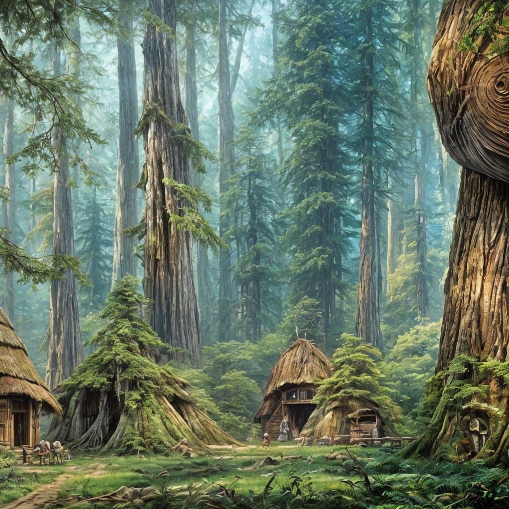 Ewok Treehouses in Endor's Giant Forest