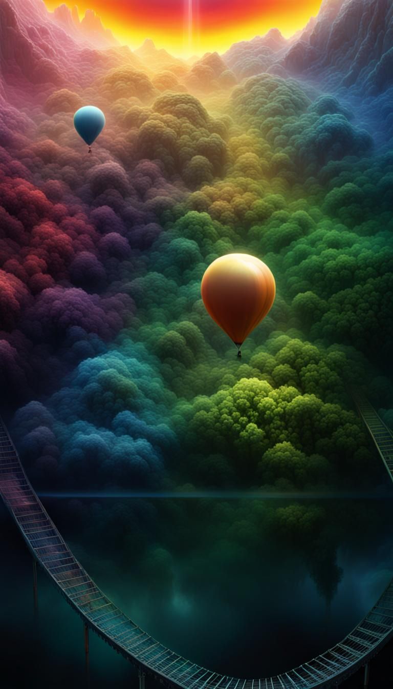 Law of Attraction: Rainbow Water Droplet Digital Art