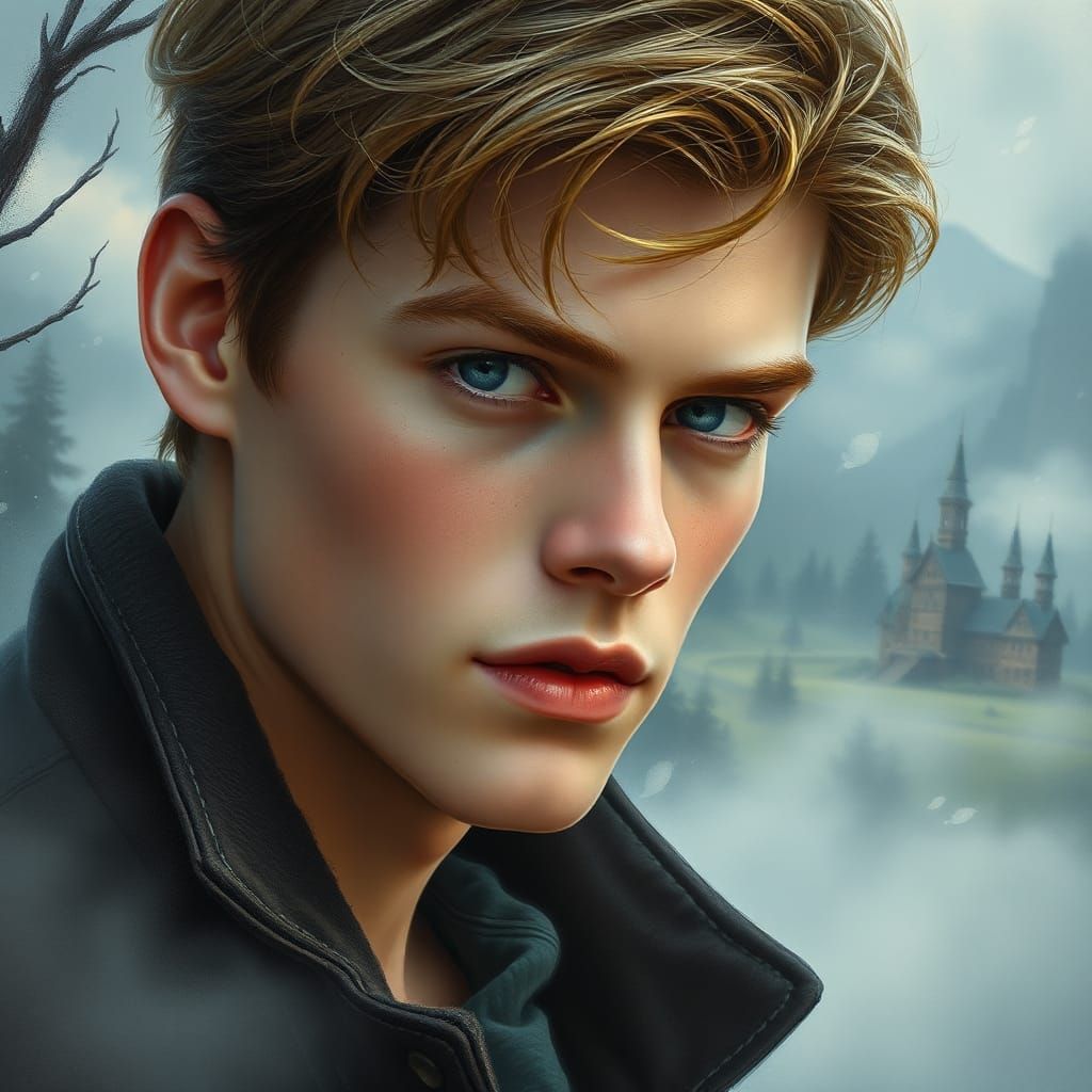 Young Bill Skarsgård: Ethereal Fantasy Portrait