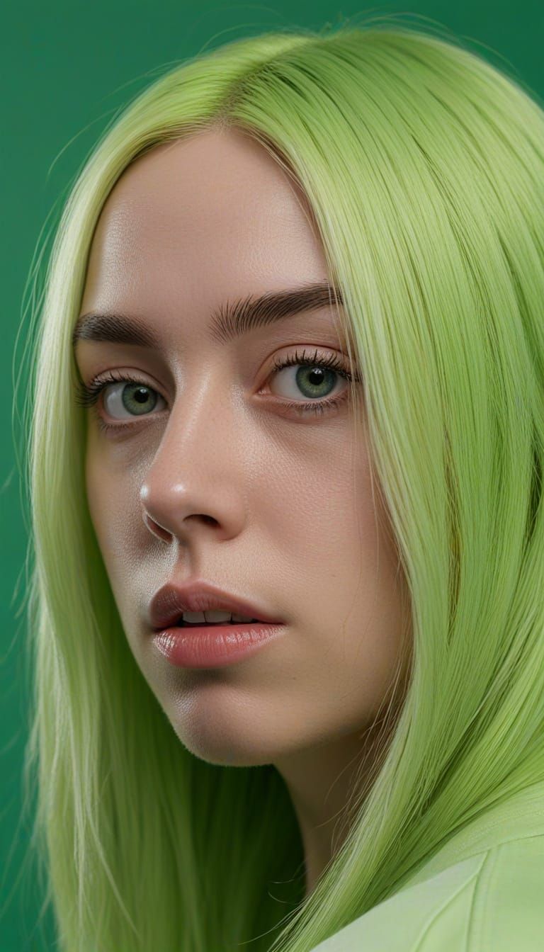 Billie Eilish in Bold Portrait Style