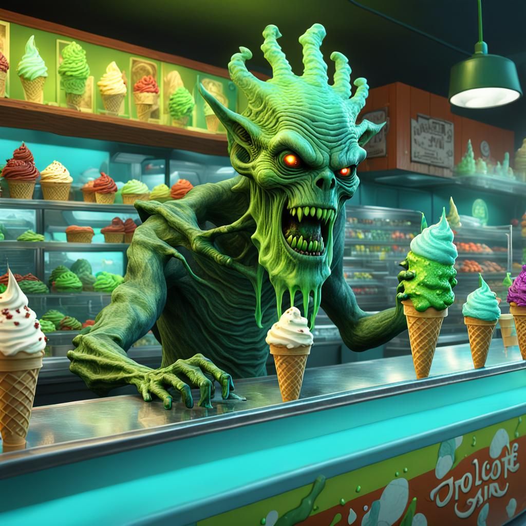 Demon Alien Shaman Serves Slime Cone