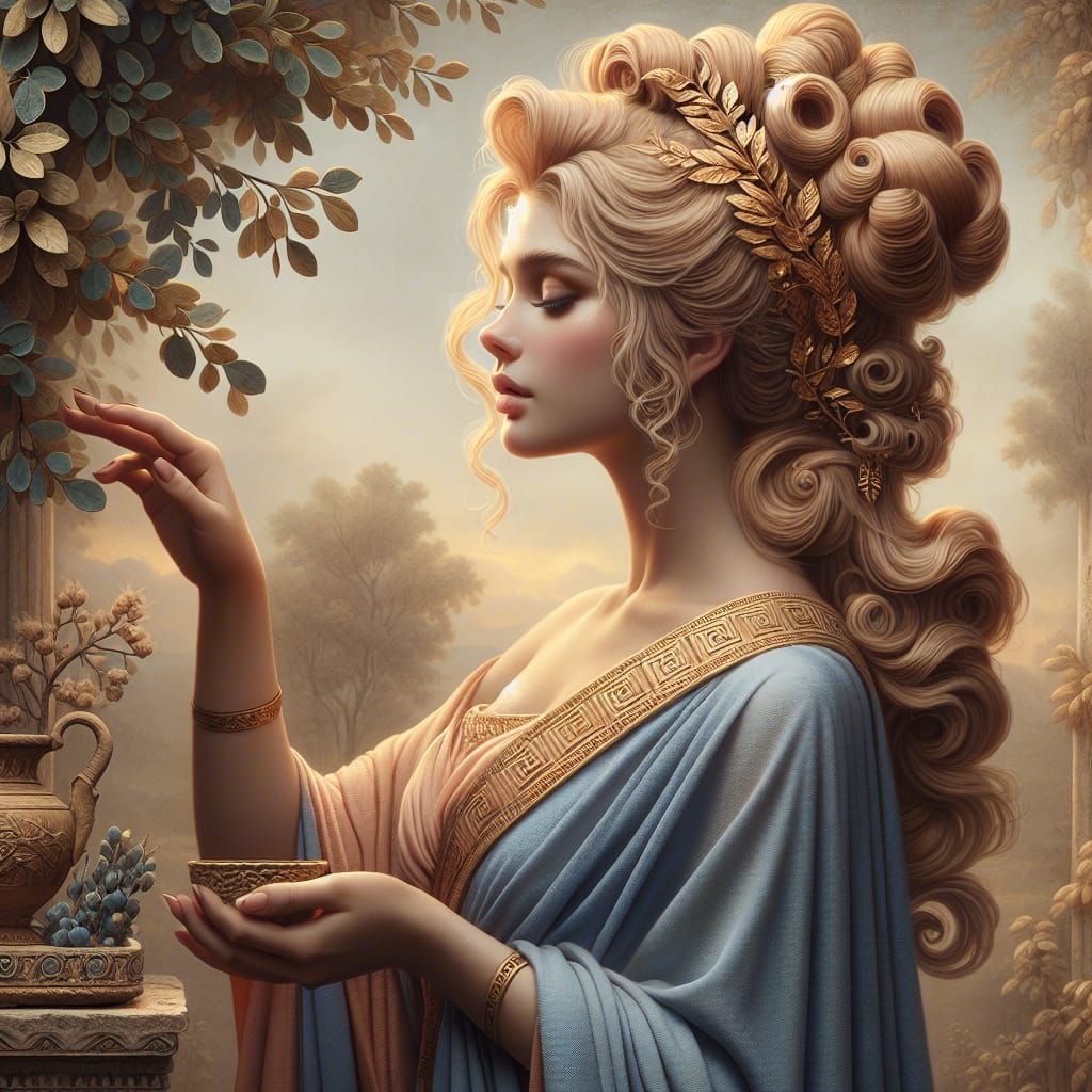 Aceso: Greek Goddess of Healing in Sacred Grove