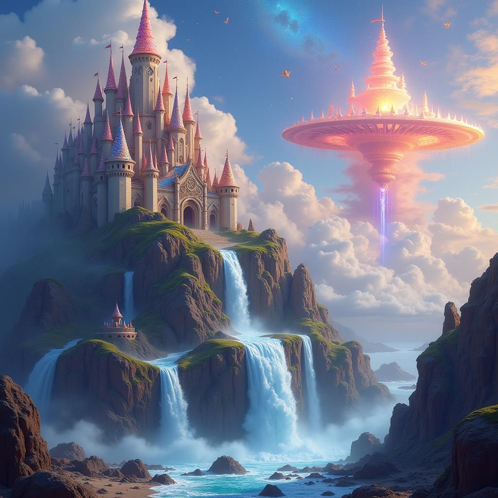 Majestic Sandcastle on Mystical Mountain