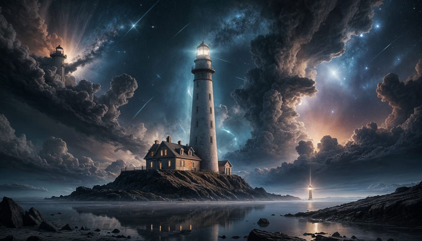 Mysterious Lighthouse in Space, Elegant and Gossamer