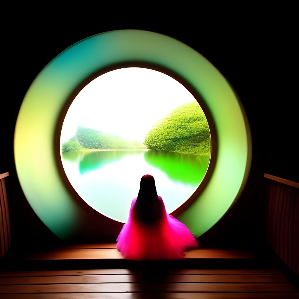 Introspective Woman in Watercolor Bathed in Sunlight