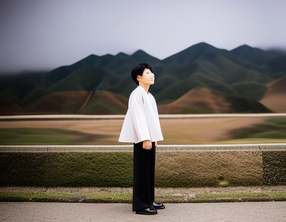 Dreamlike Illusion: Japanese Man in Phantasmagoria