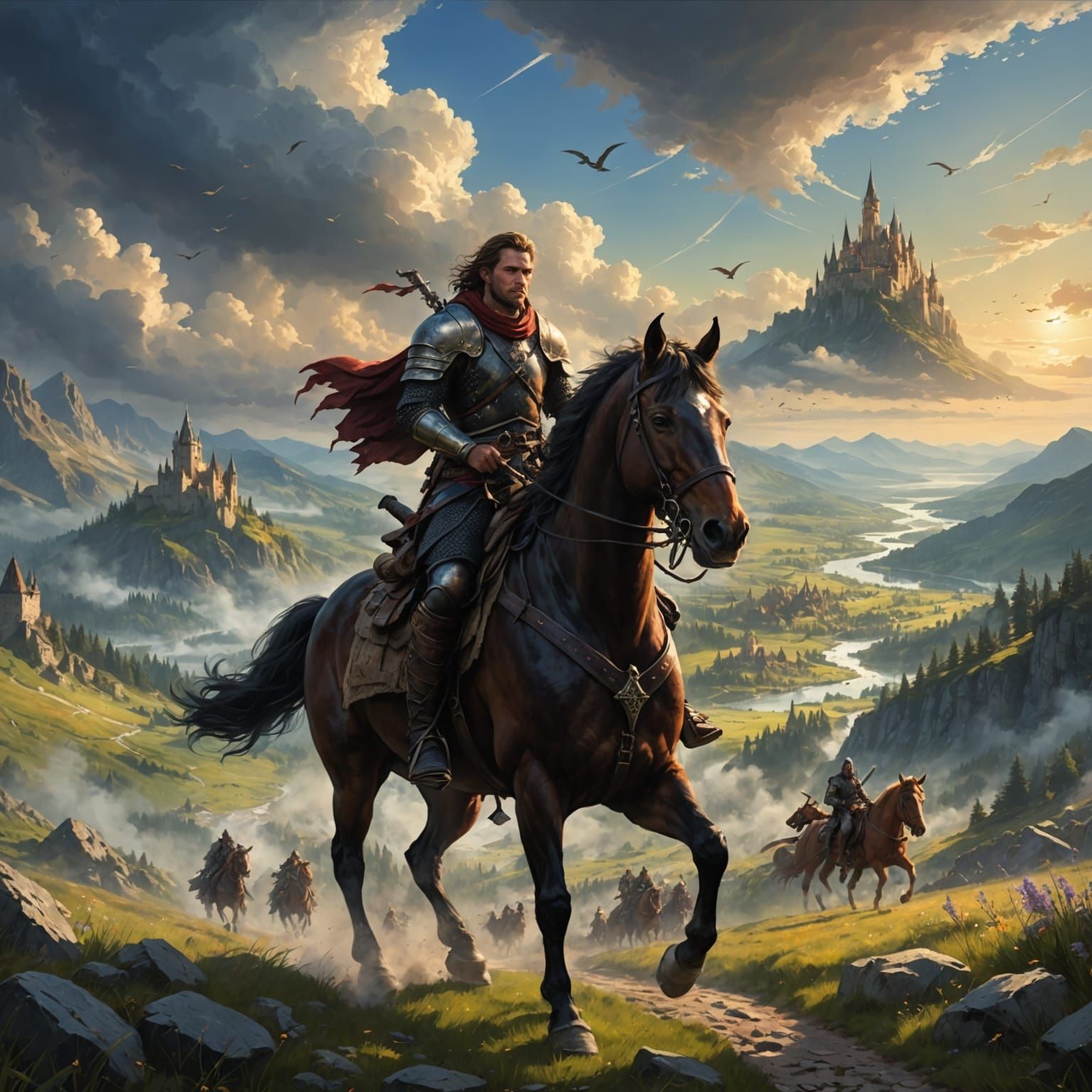 Epic Fantasy Scene of Returning Home