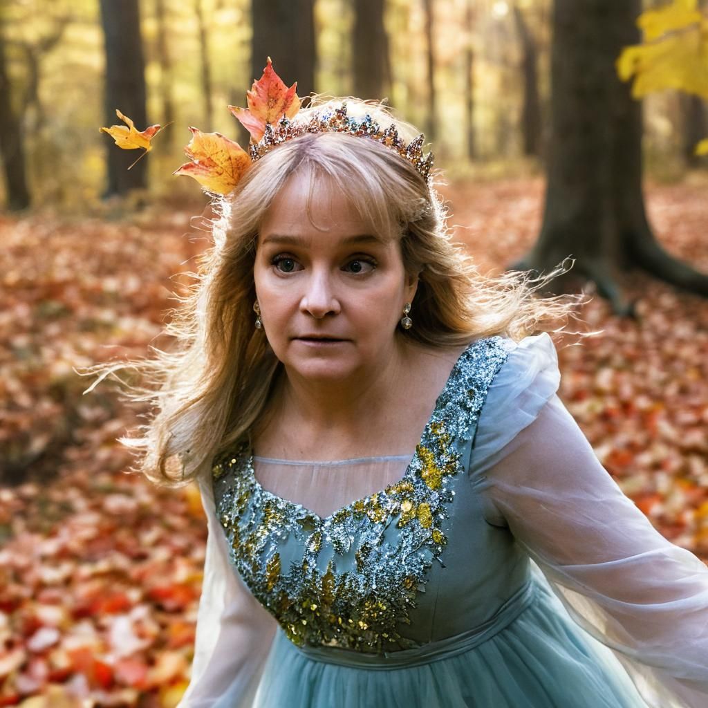 Enchanting Autumn Fairy Princess in Forest Photograph