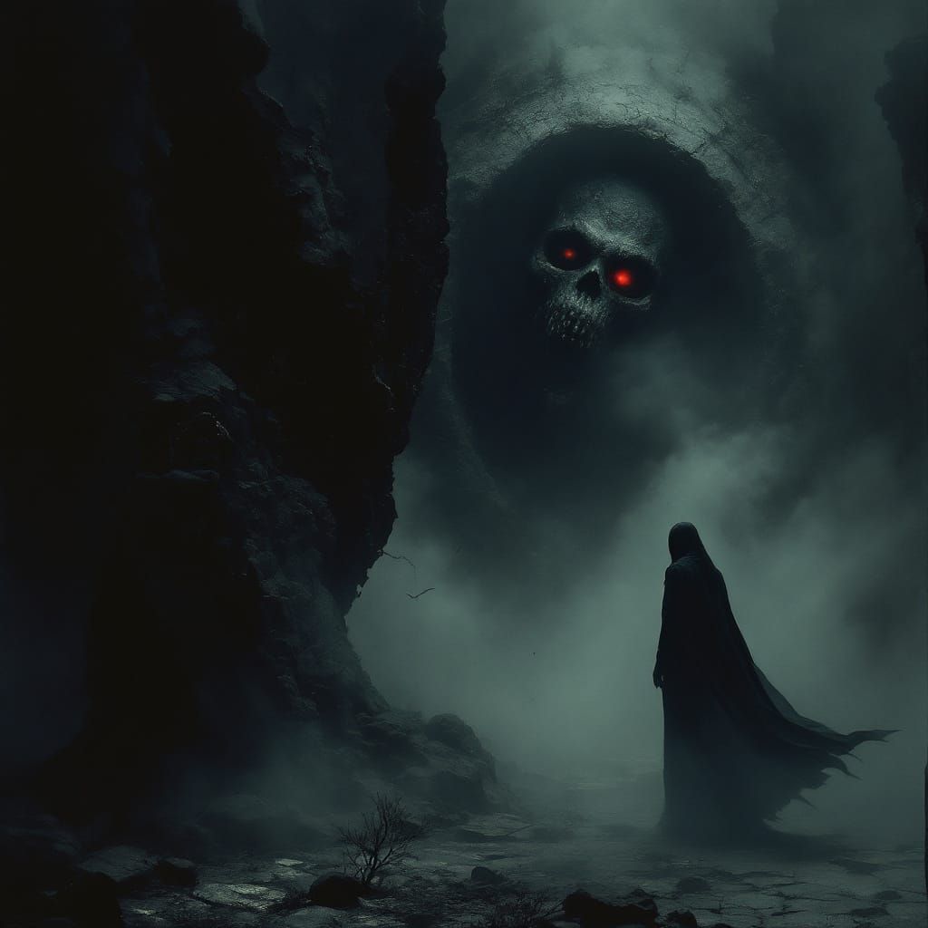 Eerie Dracula Scene in Poetic Realism Style