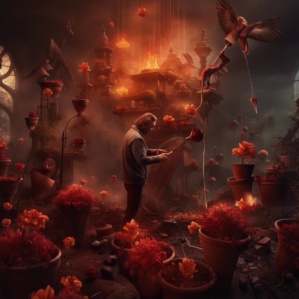 Lucifer's Garden: A Cinematic Painting of Hell