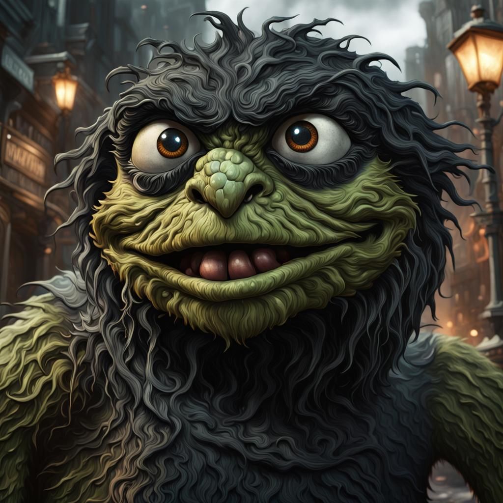 Demonic Black Oscar in Detailed Matte Painting