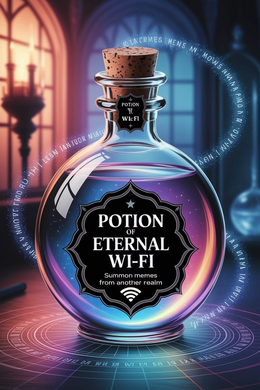 Potion of Eternal Wi-Fi: A Fantastical Illustration