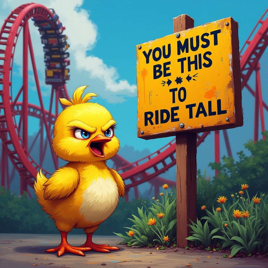 Angry Chick Graffiti Art at Roller Coaster