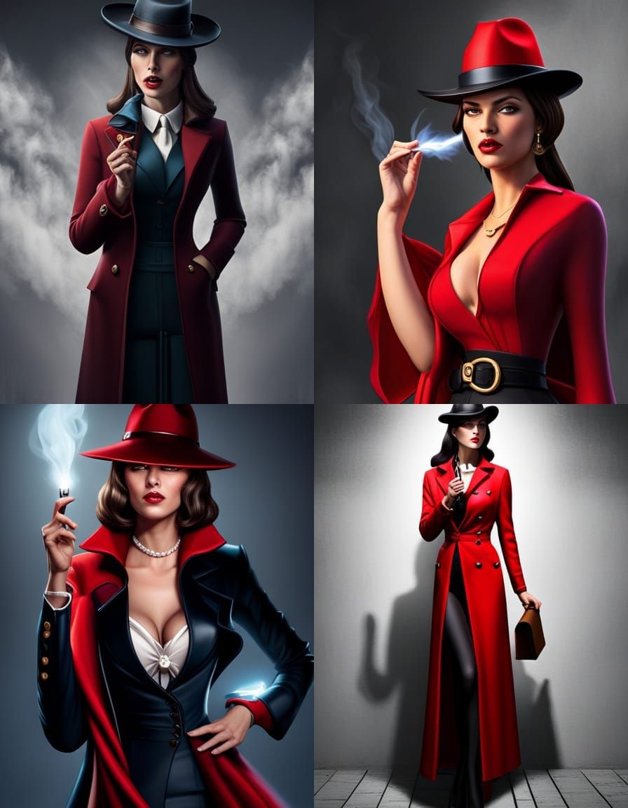 Carmen Sandiego in Film Noir Style