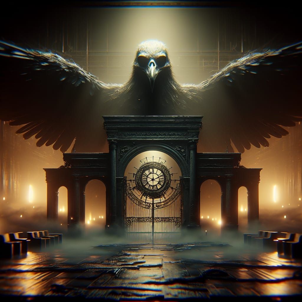 Dramatic Grand Gates in an Atmospheric, Cinematic Scene