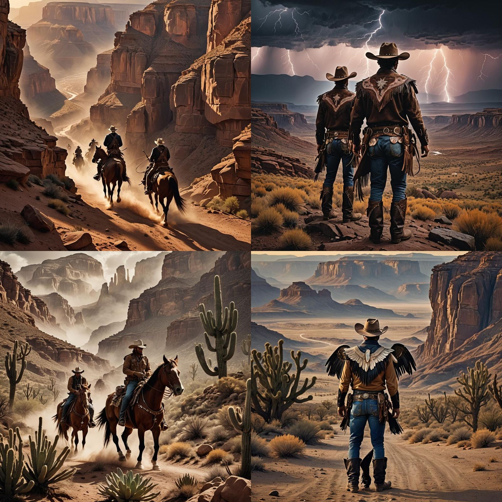 Cowboys in Wing Chaps: Hyperrealistic Western Scene