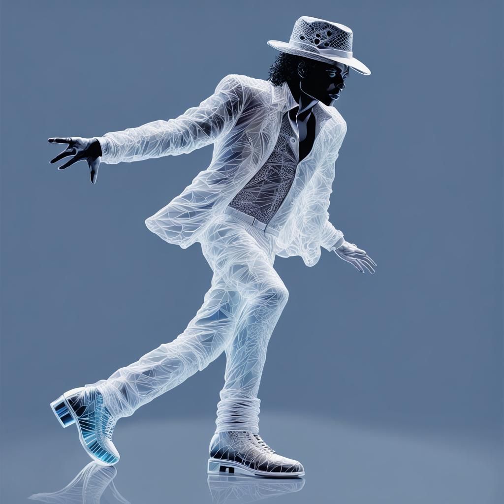 Hyperrealistic Ice Sculpture with Abstract Fractals