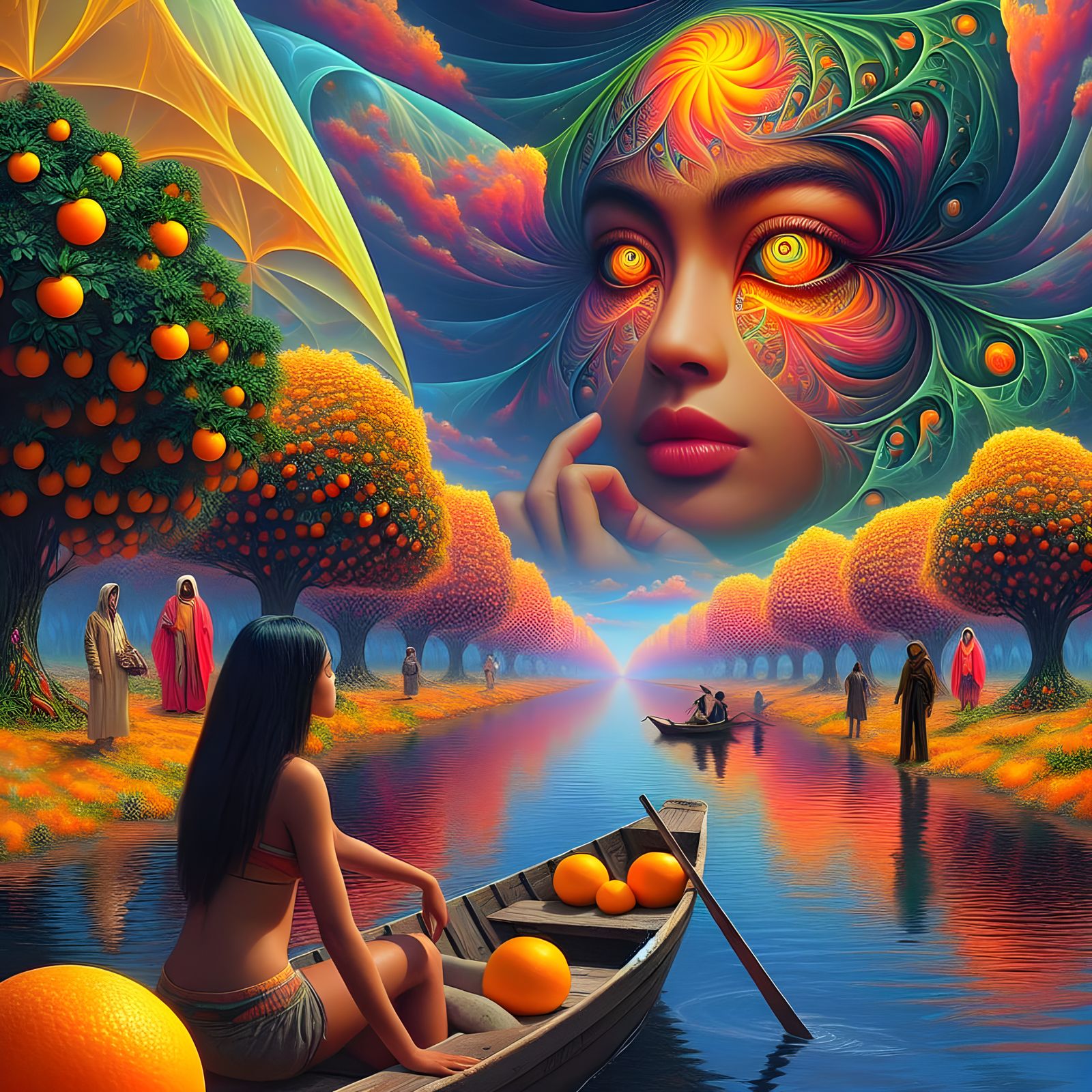 Picture yourself in a boat on a river
With tangerine trees and marmalade skies…