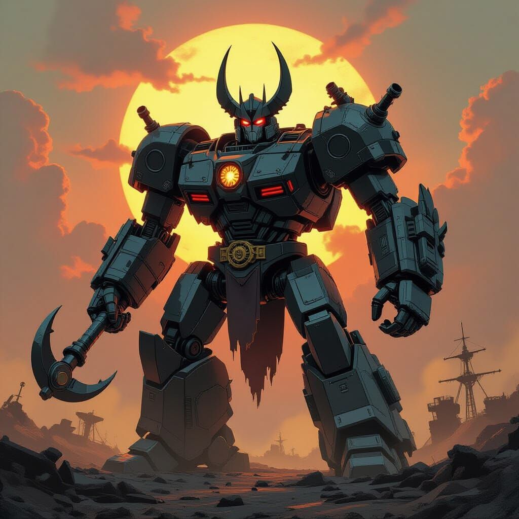 Captain Hook Transformer in Industrial Concept Art Style