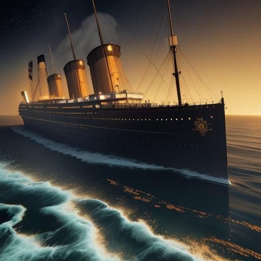 Titanic Sinks in Celestial Spectacle, Fantastical Low-Angle...