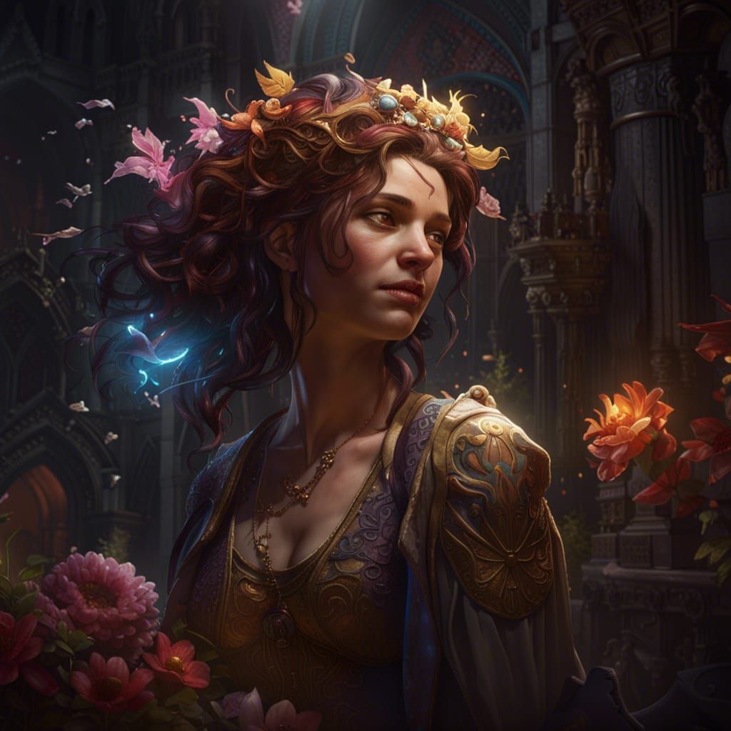 Dark Fantasy Masterpiece in Purple and Yellow