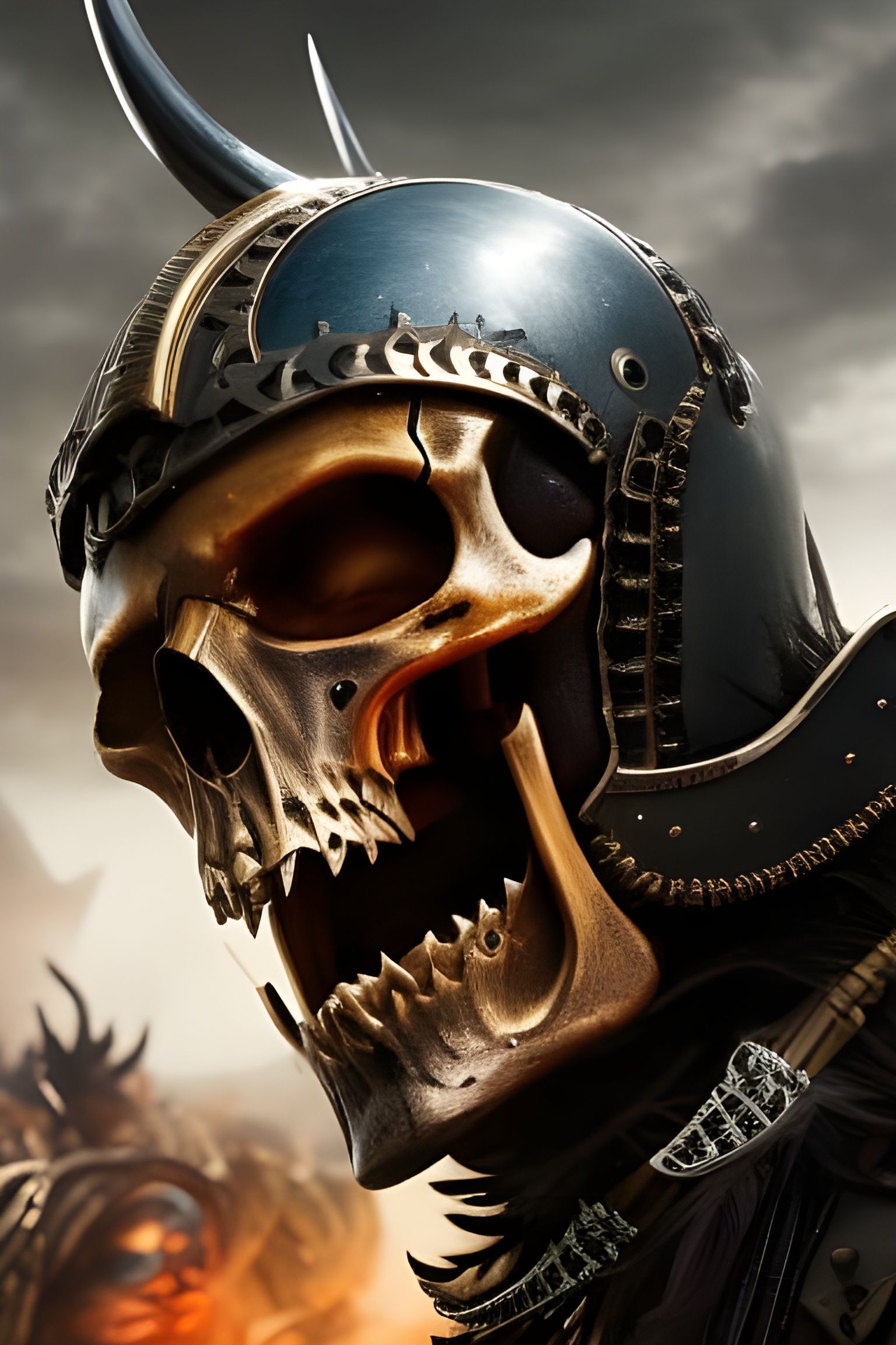 Dark Knight in Skull Helmet