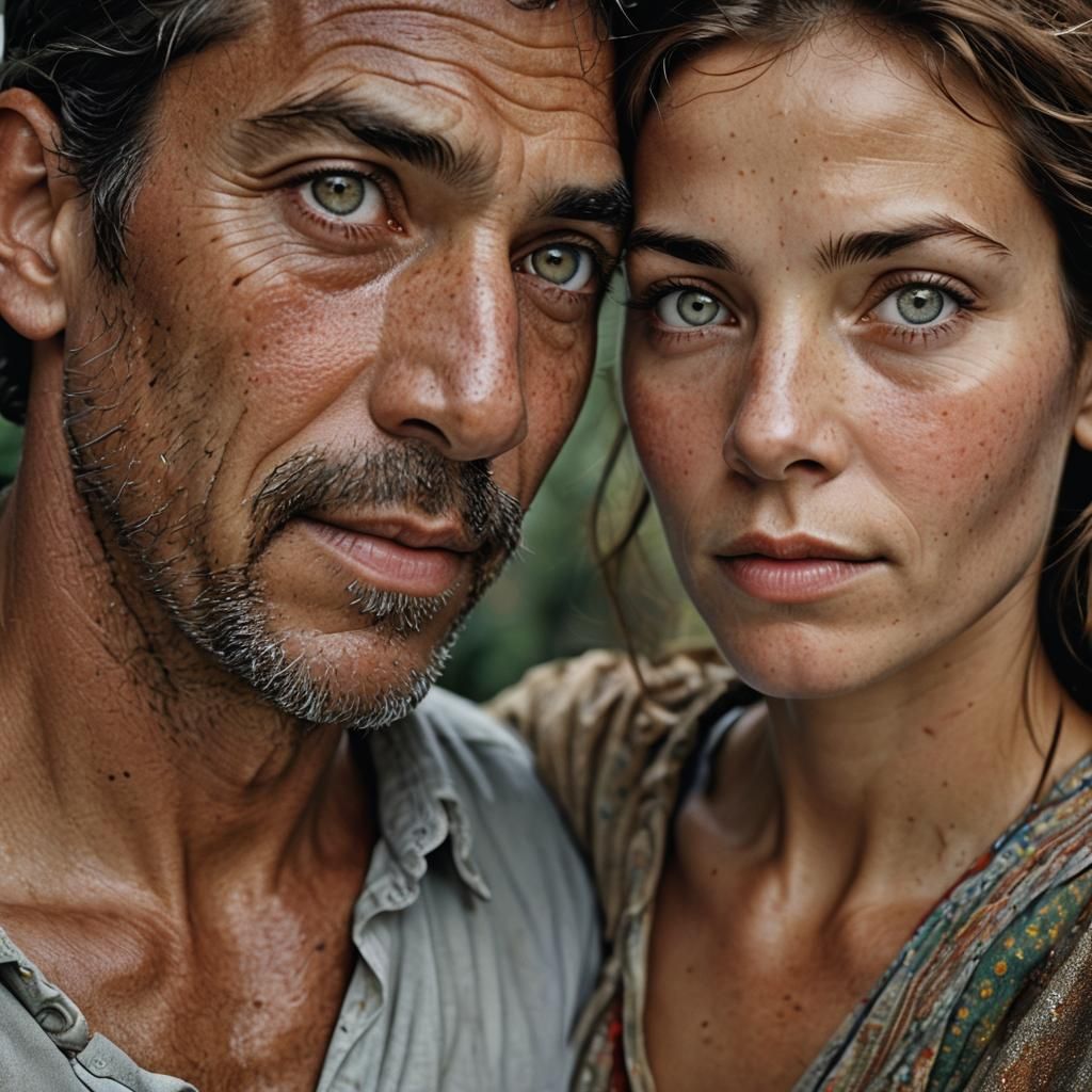 Professional Portrait of Couple in Studio Lighting