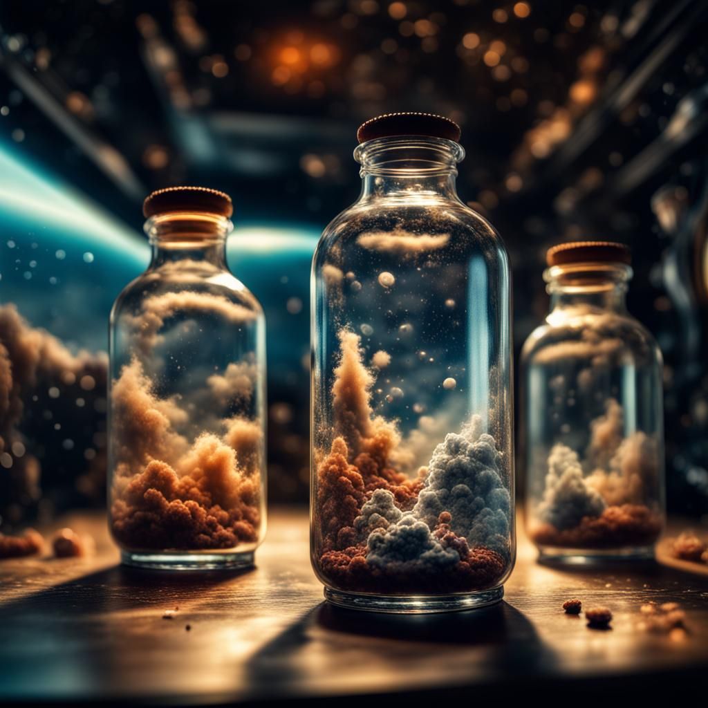 Dreams in Bottles: Hyperrealistic Space Art