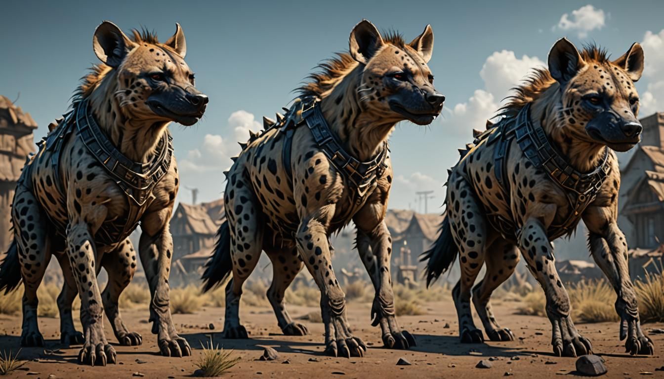 Human-Hyena Hybrid Concept Art in Detailed Matte Painting