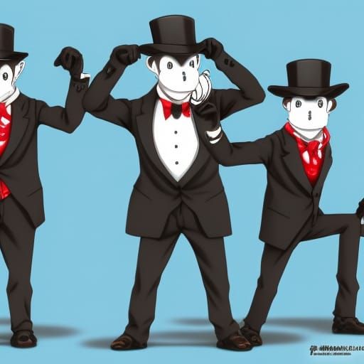 Monkeys in Suits: Anime-Style Digital Art