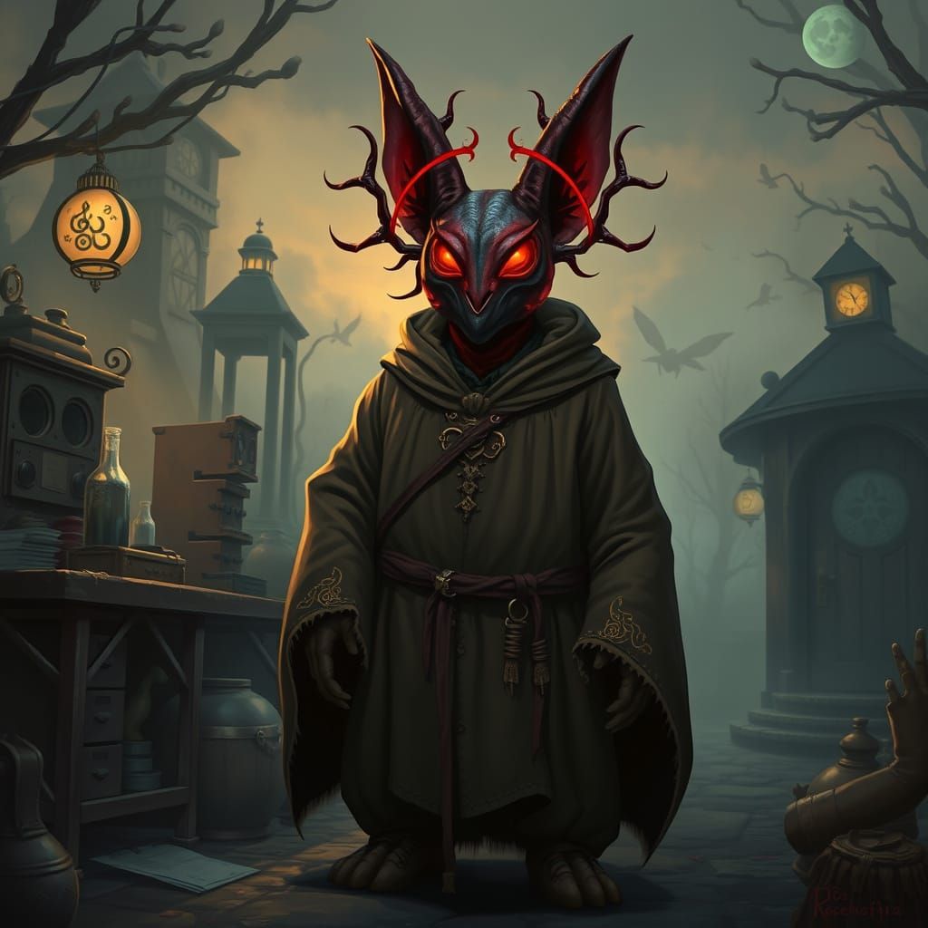 Kobold Acolyte in Twilight: A Fantasy Illustration