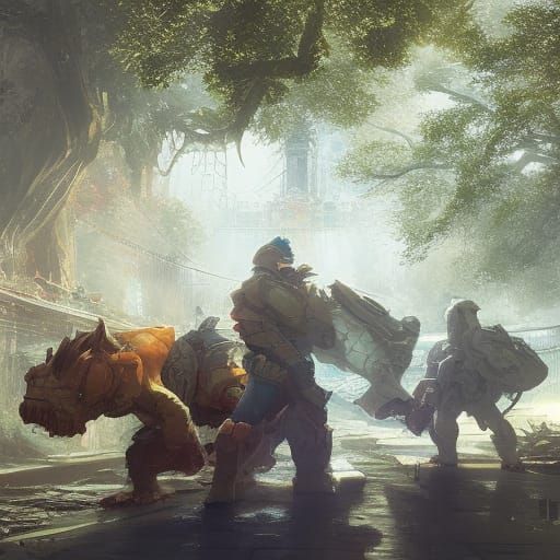 Hyperdetailed Concept Art in Triadic Colors