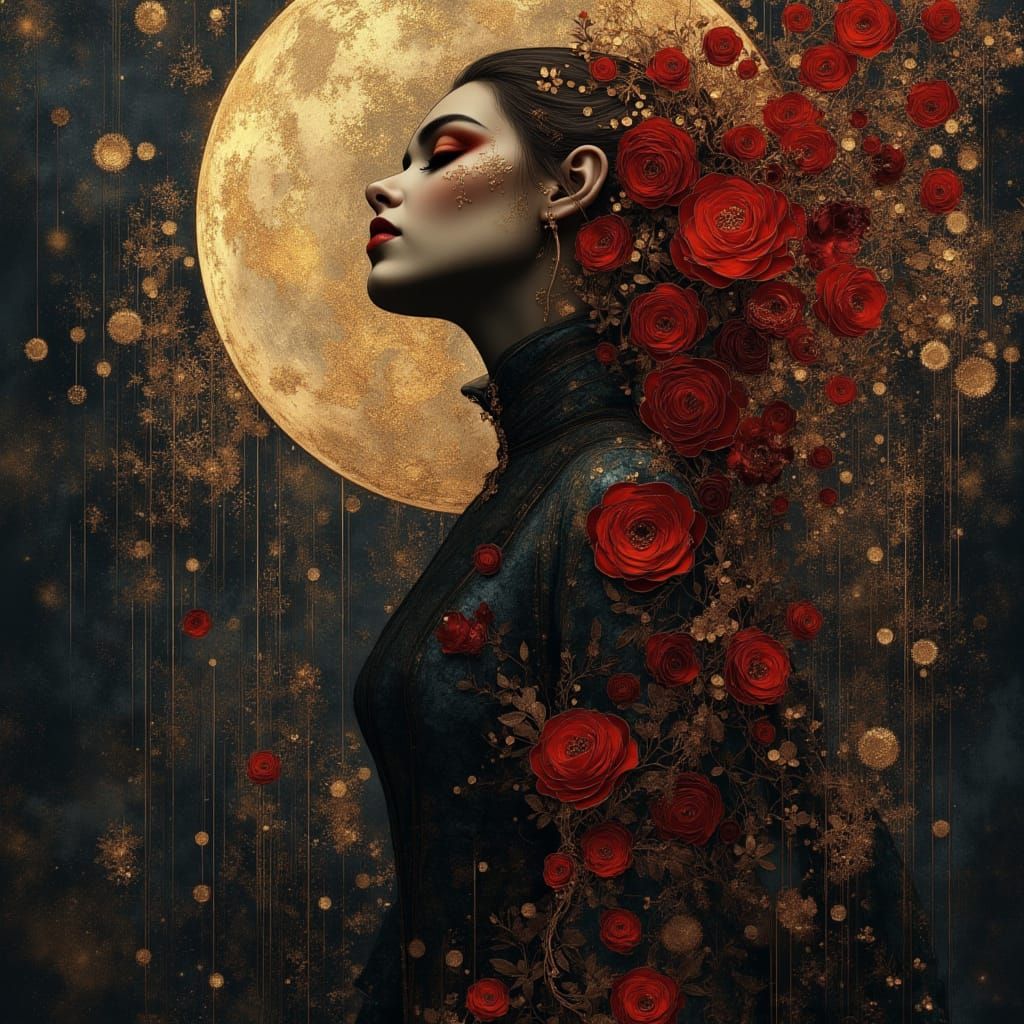 Dark Fantasy Roses with Glittering Thorns