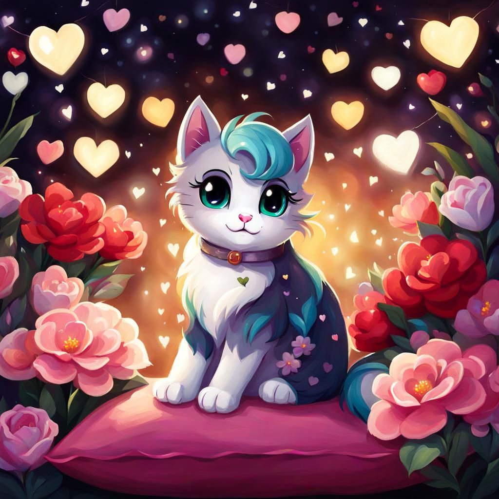 Cute Cat in My Little Pony Style